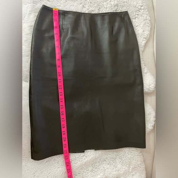 Vintage Danier Leather Pencil Skirt Chocolate Brown - Picture 3 of 6